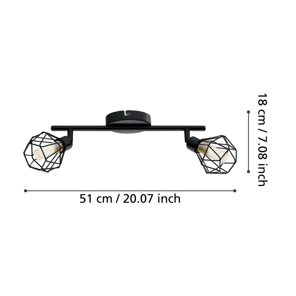 Eglo Zapata 1 reflektor/2, led, g9, 2x3w, 2x360lm, crna/čelik/amber staklo  slika 4