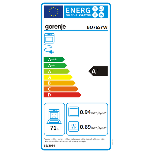 Gorenje BO76SYW Ugradna rerna, Simplicity Collection, Bela boja slika 8