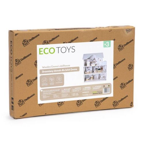 Eco Toys Drvena Kućica Za Lutke Sa Nameštajem Emma Residence slika 10