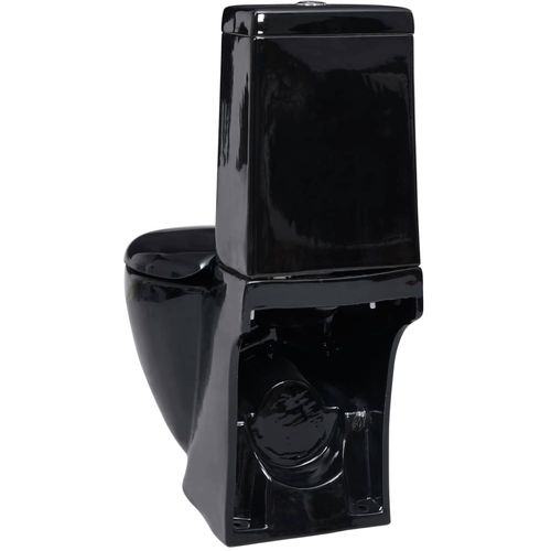 Keramička okrugla toaletna školjka s protokom vode crna slika 50
