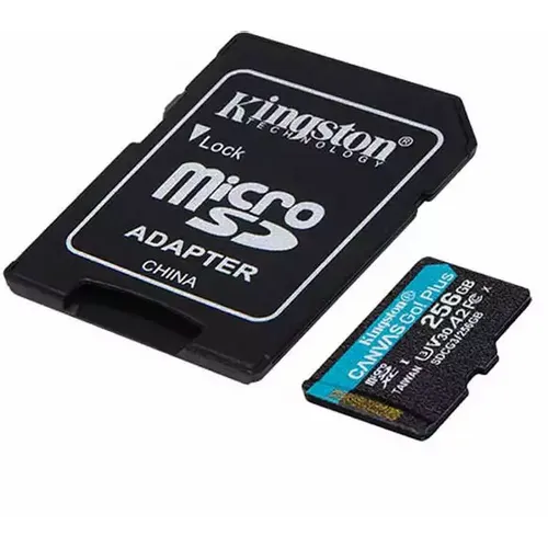 Micro SD Card 256GB Kingston+SD adapter SDCG3/256GB -  170/90 MB/s slika 1