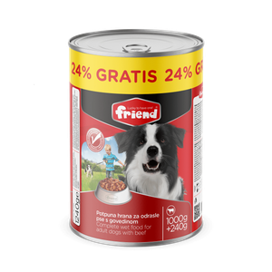 Friend hrana za pse u konzervi Govedina 1000+240g