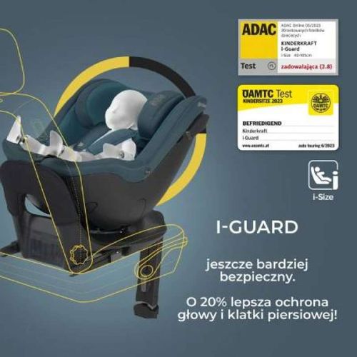 Kinderkraft Auto Sedište I-Guard Pro I-Size 61-105Cm Graphite Black slika 7