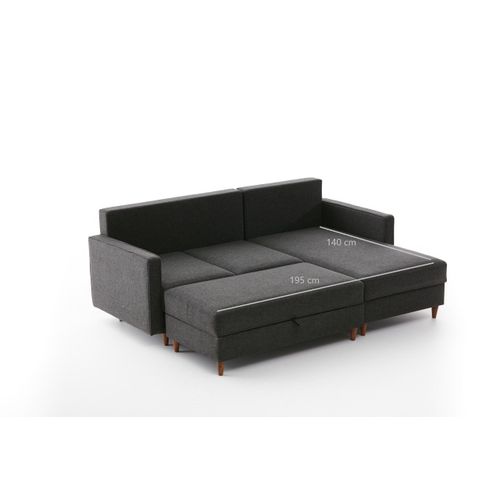 Atelier Del Sofa Kutna garnitura, Antracit, Eva Right - Anthracite slika 10