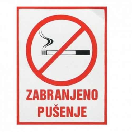 Naljepnica zabranjeno pušenje 97x123 mm PVC samoljepljiva slika 1