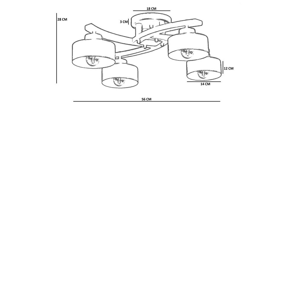Opviq Luster 006, crna, orah slika 4