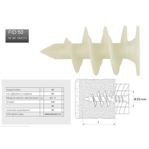 Fischer kočenje u izolaciji FID 50, 50 kom. za izolacijske ploče (stirodur)