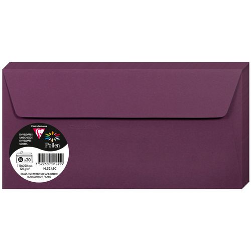 Clairefontaine kuverte Pollen 110x220mm 120gr blackcurrant 1/20 slika 1