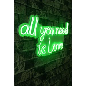 Wallity Ukrasna plastična LED rasvjeta, All You Need is Love - Green