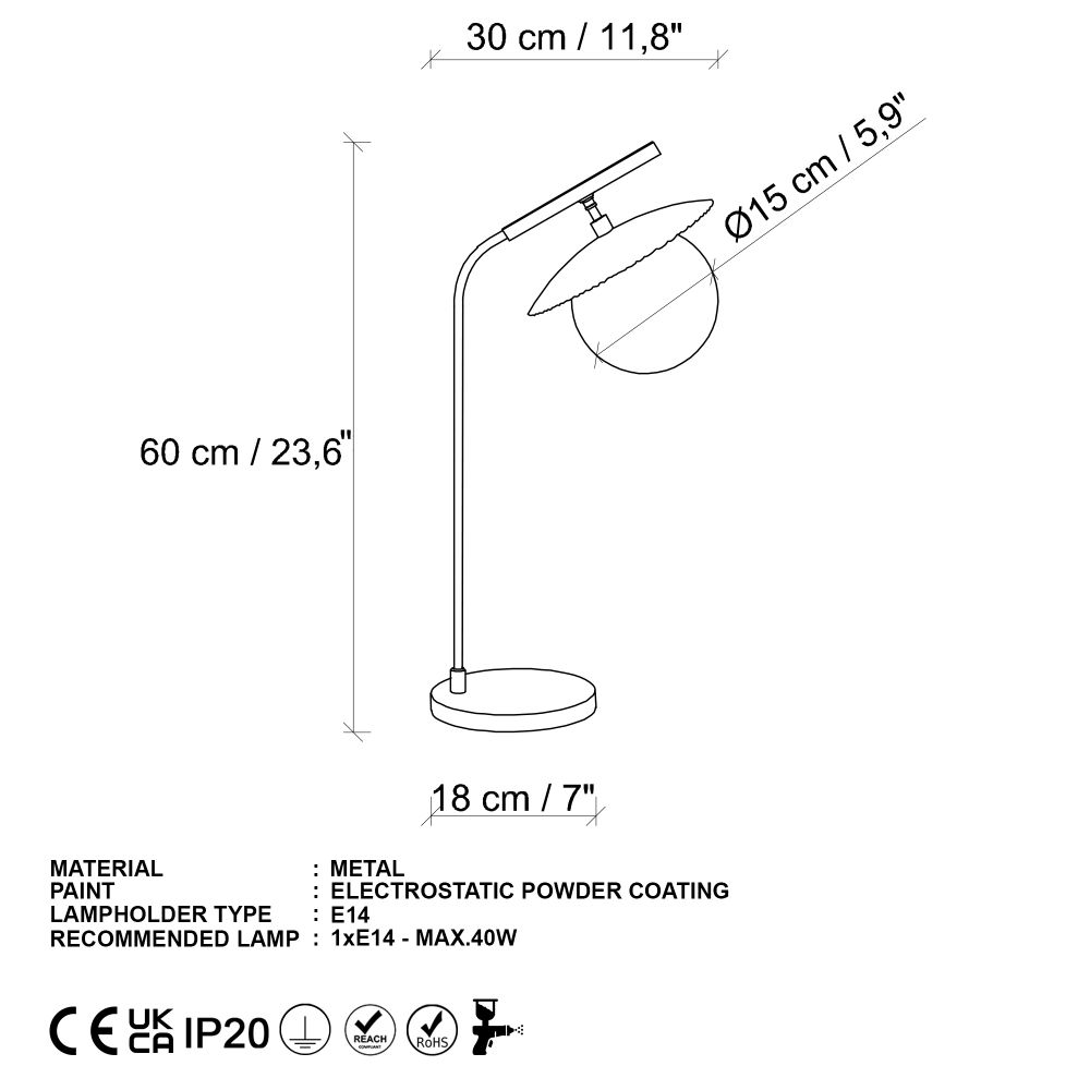 Stolna Lampa Anemon 13811 - Crna slika 8