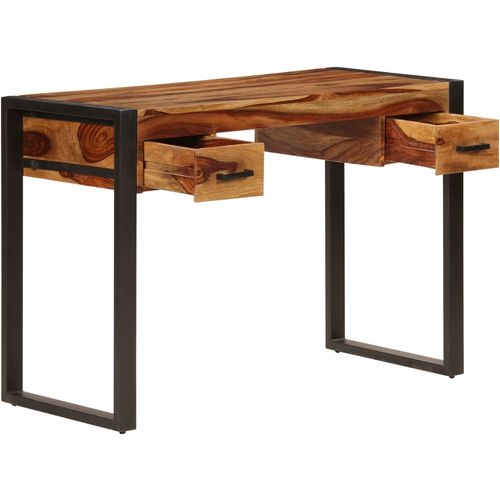 Radni stol s 2 ladice od masivnog drva šišama 110 x 50 x 77 cm slika 3