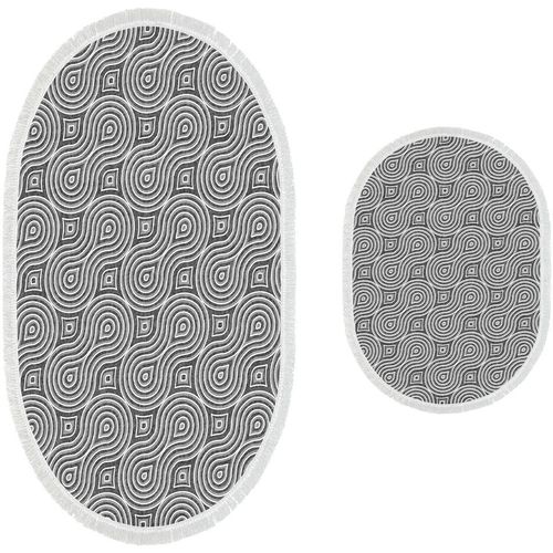 410605 - O - Grey Grey Bathmat Set (2 Pieces) slika 2