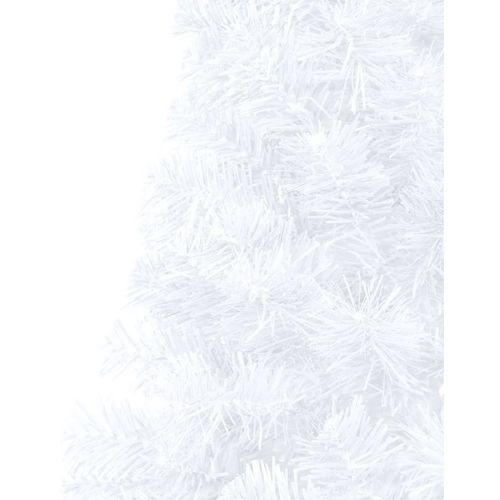Umjetna polovica božićnog drvca LED s kuglicama bijela 150 cm slika 13
