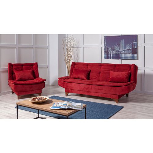 Kelebek TKM2-0101 Claret Red Sofa-Bed Set slika 1