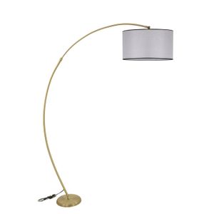 Mısra Eskitme Lambader Silindir Açık Hasır Gri Abajurlu Light Grey Floor Lamp