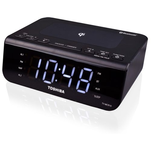 TOSHIBA budilica, Bluetooth, FM radio, Qi bežični punjač za mobitel TY-WCR10 slika 2