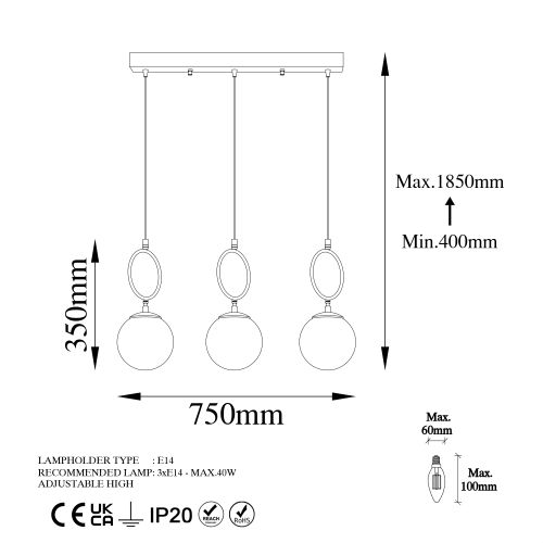 Ring - 13440 White Chandelier slika 8