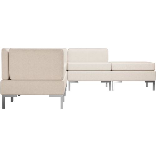6-dijelni set sofa od tkanine krem slika 4