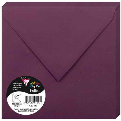 Clairefontaine kuverte Pollen 165x165mm 120gr blackcurrant 1/20 slika 1