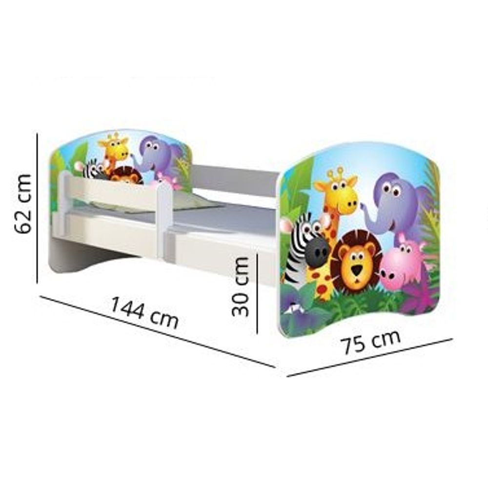 ACMA Dječiji krevet Acma II sa ladicom White - 140x70cm - Dezen 09 slika 3