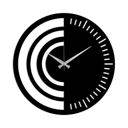 Wallity Ukrasni metalni zidni sat, Metal Wall Clock 8 - Black slika 2