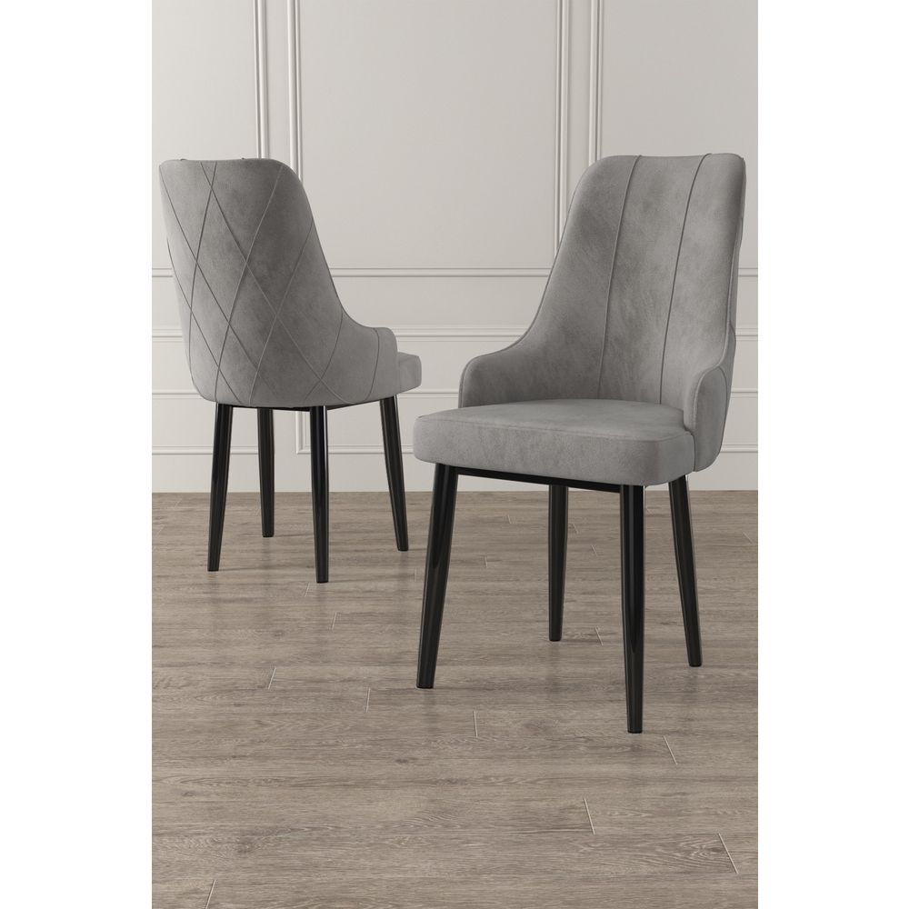 Trex - Sivi, Crni Set Stolica (4 Komada) slika 1