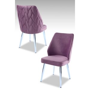 Pufi - Set stolica Lilac, Chrome (2 komada)