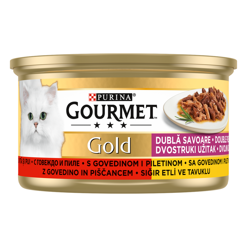 GOURMET GOLD Hrana za mačke, govedina i piletina, 85g slika 2