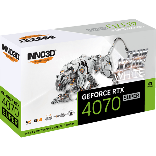 INNO3D GEFORCE RTX 4070 SUPER TWIN X2 OC WHITE 12GB GDDR6X 192bit, 2505MHz / 21Gbps, 3x DP, 1x HDMI, 2 slot, 2 fan slika 2