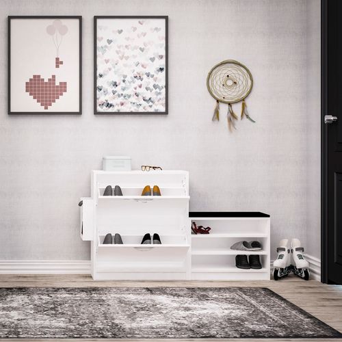 Trend - White White Shoe Cabinet slika 3