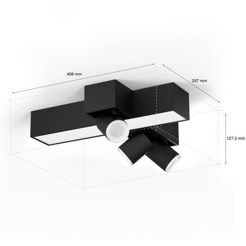 Pametna LED svjetiljka PHILIPS Hue Centris Cross 3-spot, stropna, crna slika 3