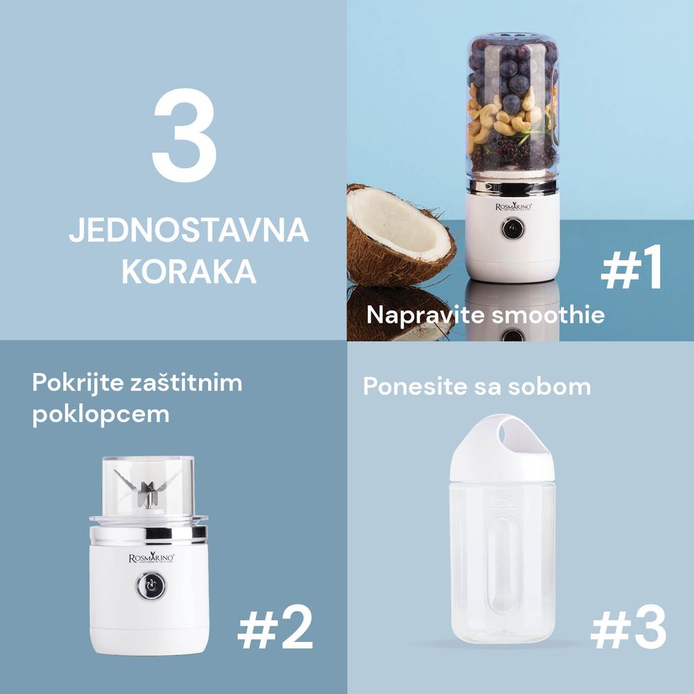 Vitapur prijenosni blender NutriMax 2 GO svijetlo plavi slika 1
