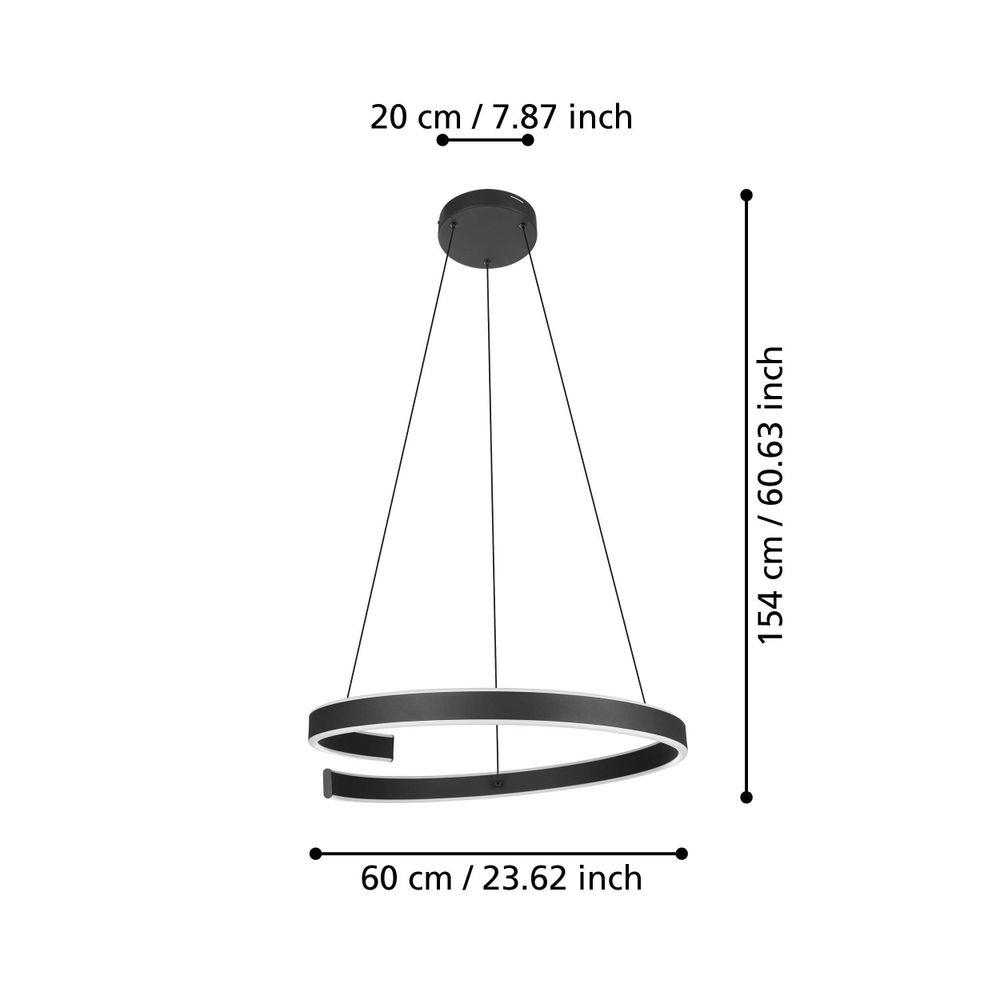 Eglo visilica/1, LED, 42,5W, dimabilna bijela, crna/bijela "Andabaia-Z" slika 5