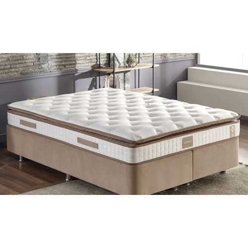 Woody Fashion Madrac, Bijela boja Smeđa, Queen 160x200 cm Double Size Padded Firm Mattress slika 2