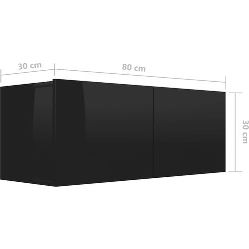TV ormarić visoki sjaj crni 80 x 30 x 30 cm od iverice slika 33