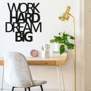 Wallity Metalna zidna dekoracija Work Hard Dream Big