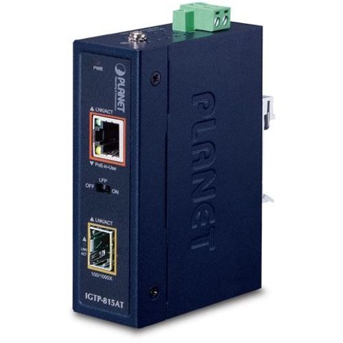 Planet Industrial Compact 100 1000-base Open Slot SFP to 1GbE RJ45 802.at PoE Media Converter (-40 to 75 C) slika 1