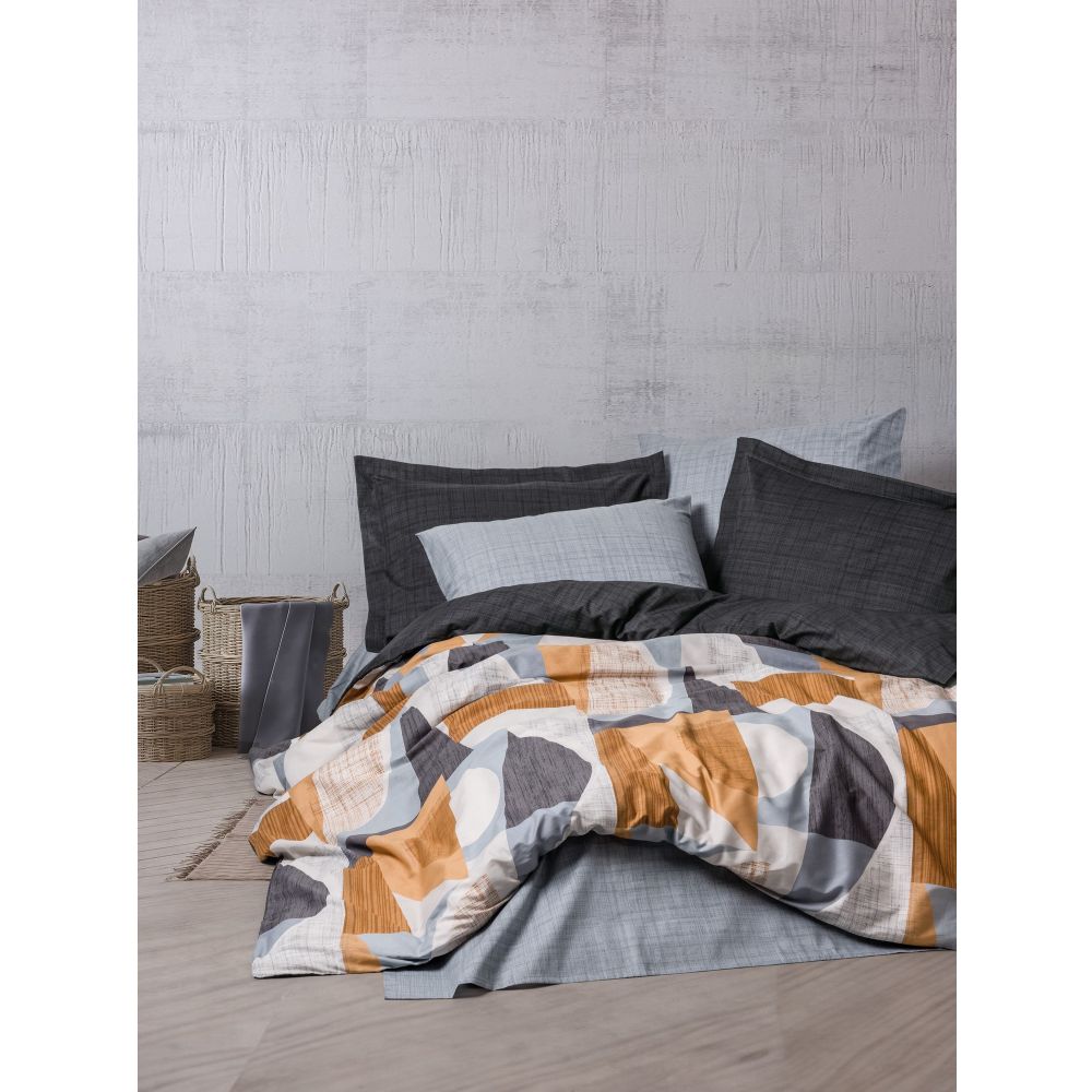 Ranforce double quilt cover set Giorno, colour: grey slika 1