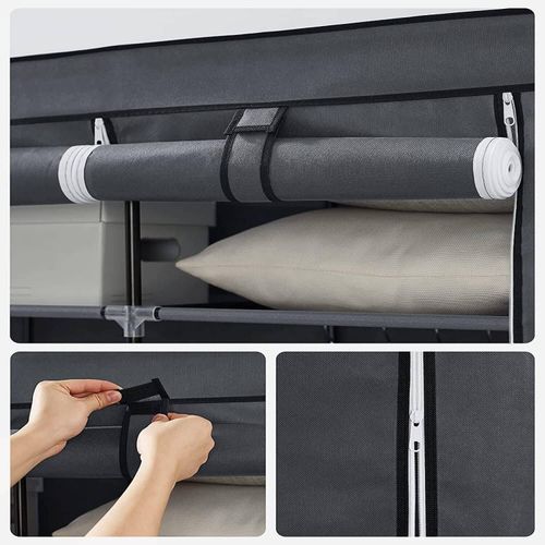 SONGMICS RYG12G canvas wardrobe, gray slika 5