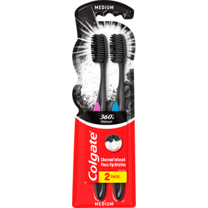 Colgate četkica za zube 360° Charcoal 1+1