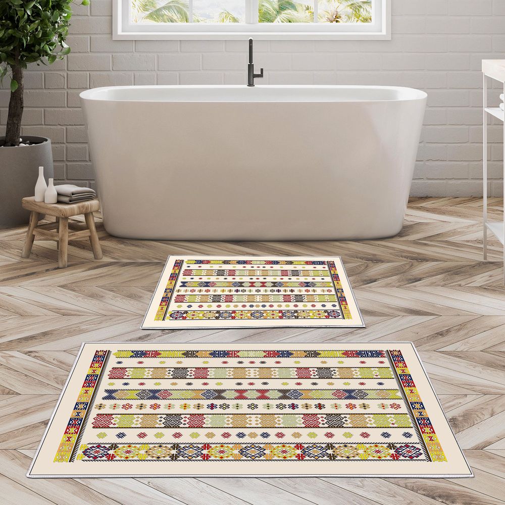 Set višebojnih kupatilskih prostirki KT474 (2 komada) slika 1