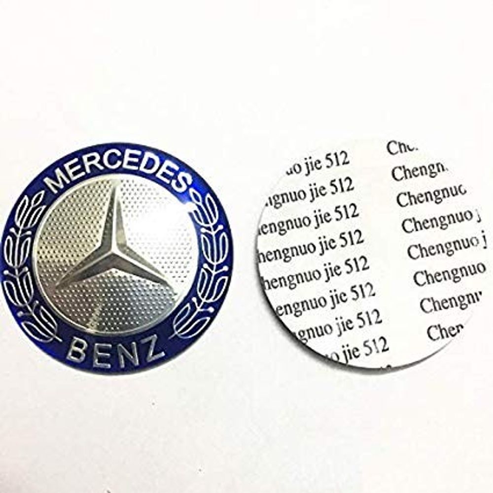 Plastična oznaka Mercedes s plavim rubom - Fi52mm slika 1