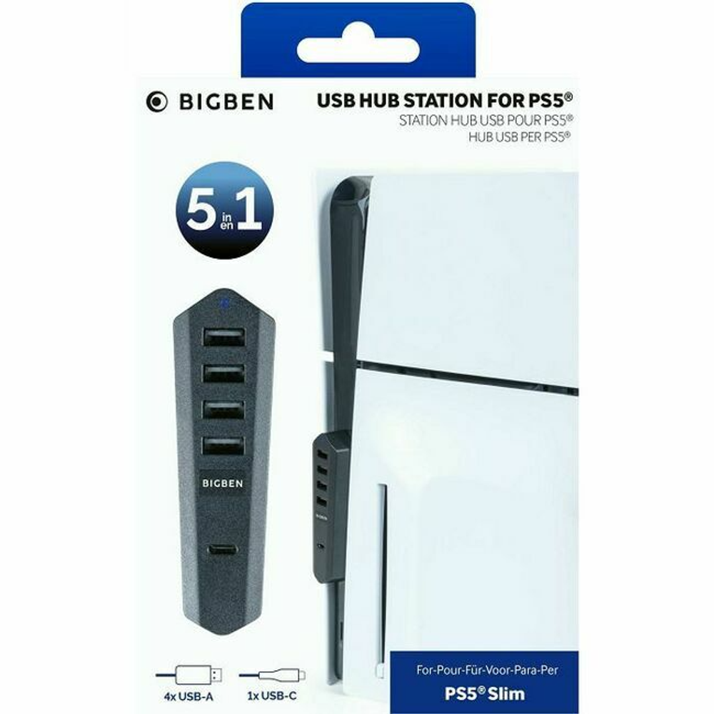 Bigben USB hub za PS5 Slim (4 x USB-a porta + 1 x USB-C port) slika 1