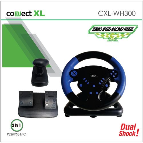 Connect XL Gaming volan 3u1, PS2/PS3/PC, vibracija, pedale - CXL-WH300 slika 1