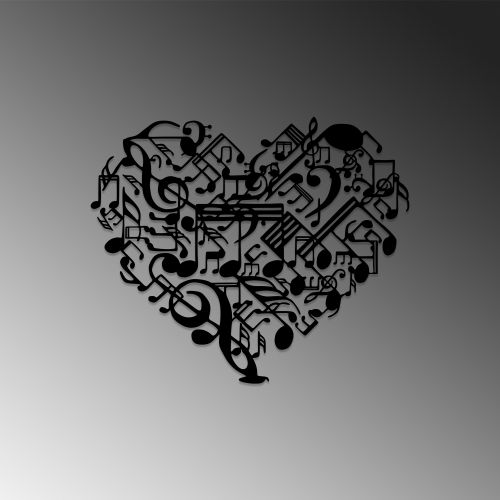 Wallity Metalna zidna dekoracija, Musical Heart slika 4