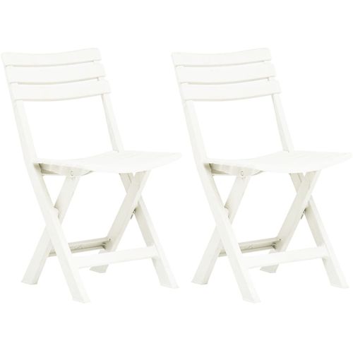 Sklopive vrtne stolice 2 kom plastične bijele slika 28