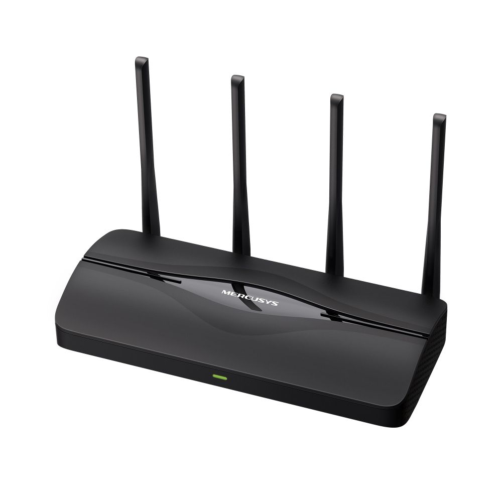 Mercusys MR27BE BE3600 Dual-Band Wi-Fi 7 Router, 688 Mbps at 2.4 GHz + 2880 Mbps at 5 GHz, 4× External Antennas, 1× 2.5 Gbps WAN port + 1× 2.5 Gbps LAN port + 2× Gigabit LAN ports, MLO, 4096-QAM, OFDMA, HE160, MERCUSYS App, Router/Access Point Mo slika 1