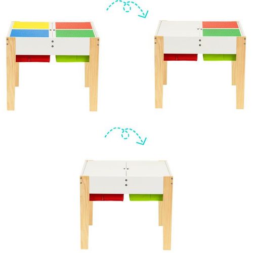 Eco Toys 2u1 drveni rasklopni stol  + 2 stolice  slika 12