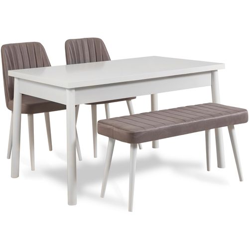 Woody Fashion Set stolova i stolica (4 komada), Bijela boja Sivo, Costa 0701 - 3 B slika 2