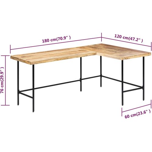 Radni stol 180 x 120 x 76 cm od masivnog drva manga slika 41